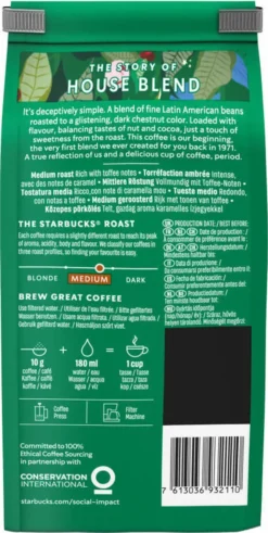 Starbucks House Blend Medium Roast Gemahlener Filterkaffee 200g -Kaffeegenuss Verkaufsgeschäft 851c3120939bf3c6e47f3d358eb811fb