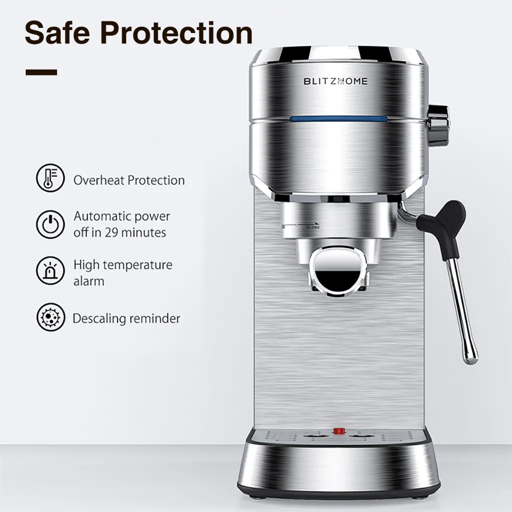 BlitzHome Espresso Maschine Kaffeemaschine Cappuccinomaschine Milchaufschäumer Espressomaschinen 6 BlitzHome Espresso Maschine Kaffeemaschine Cappuccinomaschine Milchaufschäumer Espressomaschinen – Bild 6