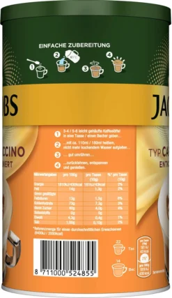 JACOBS Typ Cappuccino Entkoffeiniert 8 Dosen (8 X 220 G) 6 JACOBS Typ Cappuccino Entkoffeiniert 8 Dosen (8 X 220 G) -Kaffeegenuss Verkaufsgeschäft 8705588e449213c2fd53dcb54e40fe1c