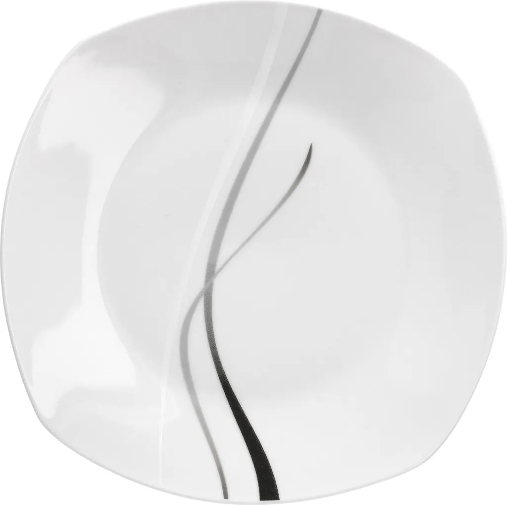 Van Well Frühstücksservice Silver Night, 12tlg 6 Personen, 6 Kaffeebecher + 6 Teller, Linien-Dekor 3 Van Well Frühstücksservice Silver Night, 12tlg 6 Personen, 6 Kaffeebecher + 6 Teller, Linien-Dekor – Bild 3