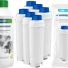Wessper Set: 6x Wessper AquaLunga Wasserfilterpatrone Für DeLonghi Kaffeemaschinen (Ersatz SER3017 DLS C002) + Wessper CleanMax 500ml Entkalker