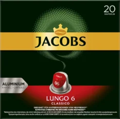 JACOBS Kapseln Nespresso®* Kompatibel Je 20 Kapseln Lungo 6 Classico + Decaffeinato 6 Lungo + Lungo 8 Intenso + Espresso 12 Ristretto - Insgesamt 160 Getränke -Kaffeegenuss Verkaufsgeschäft 8d1d1419b56d4e27627f48482b5daebe 1