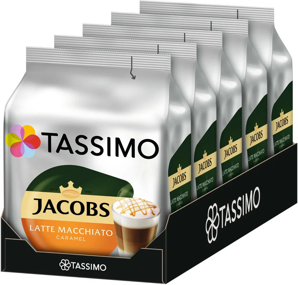 TASSIMO Jacobs Latte Macchiato Caramel 5er Pack T Discs Kapseln 5 X 8 Getränke 2 TASSIMO Jacobs Latte Macchiato Caramel 5er Pack T Discs Kapseln 5 X 8 Getränke – Bild 2