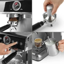 BEEM ESPRESSO-GRIND-PROFESSION Espresso-Siebträgermaschine Mit Mahlwerk - 15 Bar Espressomaschine Siebträger Maschine Barista Kaffee Mahlwerk Milchaufschäumer -Kaffeegenuss Verkaufsgeschäft 8ddbacb21990ba082fe439b5869eb264