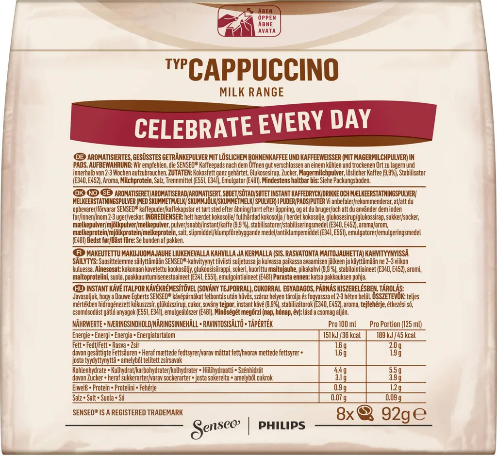 SENSEO Pads Typ Cappuccino + Typ Cappuccino Caramel Je 40 Getränke, 80 Portionen 4 SENSEO Pads Typ Cappuccino + Typ Cappuccino Caramel Je 40 Getränke, 80 Portionen – Bild 4