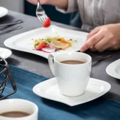 MALACASA, Serie Elvira, 36 Teilig Cremeweiß Porzellan Geschirrset Tafelservice Kaffeeservice Mit Tassen, Untertassen, Dessertteller Für 12 Person -Kaffeegenuss Verkaufsgeschäft 8ef60b54be7af4821872ea1cd5239ea9