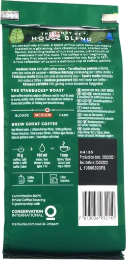 Starbucks House Blend Medium Roast Gemahlener Filterkaffee 200g -Kaffeegenuss Verkaufsgeschäft 91a8d4ae40392ebfe8747b42f1279662