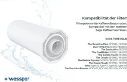 Wessper 6 Stück Wasserfilter Für Sage Kaffeemaschinen | Barista Zubehör Ersatz Für Sage Claro Swiss, Sage Barista Express Pro SES008, SES875,BES920, SES980, SES990, BES811, SES878, SES880, SES812 15 Wessper 6 Stück Wasserfilter Für Sage Kaffeemaschinen | Barista Zubehör Ersatz Für Sage Claro Swiss, Sage Barista Express Pro SES008, SES875,BES920, SES980, SES990, BES811, SES878, SES880, SES812 -Kaffeegenuss Verkaufsgeschäft 9275a939f99b9d87e74177b02c374489