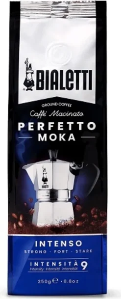 Bialetti Perfetto Moka Stark 250 G, 250 G, Dunkle Röstung, Kaffee, 30% Arabica, 70% Robust, Tasche -Kaffeegenuss Verkaufsgeschäft 934036002de8fcd5816b9a0094d1d310