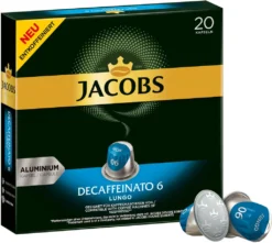 JACOBS Kapseln Decaffeinato 6 Lungo Entkoffeiniert 1 X 20 Nespresso®* Kompatible Kaffeekapseln -Kaffeegenuss Verkaufsgeschäft 9372ef07e3396c7c58acd267eab970c6