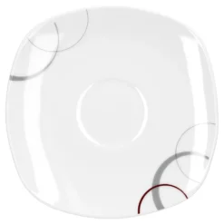 Kaffeeservice Palazzo 18tlg. - Weiß MitNachbildung-Kreisen In Grau Und Dunkelrot - Für 6 Personen -Kaffeegenuss Verkaufsgeschäft 93e6dd1d2b48eff7cf8239e6a279981f