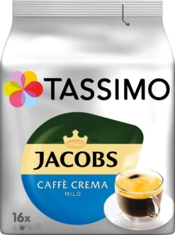 Tassimo Jacobs Caffè Crema Mild | 16 T Discs, Kaffeekapseln