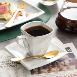 MALACASA, Serie Blance, 36 Tlg. Set Marmor Porzellan Kaffeeservice Geschirrset, Mit 12 Stück Kuchenteller, 12 Stück 180ml Tasse Und 12 Stück Untertasse Für 12 Personen -Kaffeegenuss Verkaufsgeschäft 951a8f52bdcf4d3bd62638733a89375f