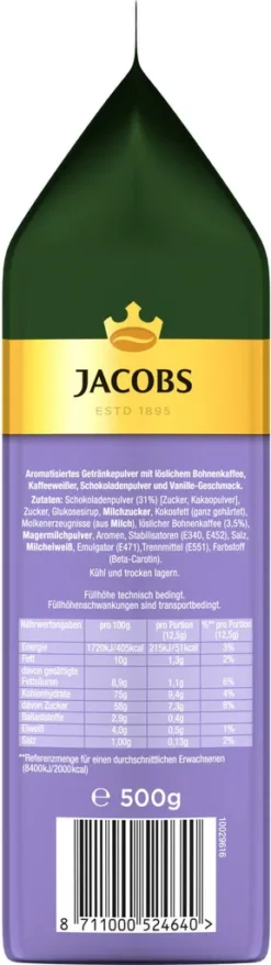 JACOBS Typ Cappuccino Choco Vanille Mit Milka 12 X 500 G Beutel -Kaffeegenuss Verkaufsgeschäft 957aa26894a40cc32514a39996c2af66