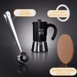 Thiru Espressokocher Induktion L Premium Mokkakanne Aus Edelstahl Inkl. Toolset (Silber, 4 Tassen (200ml)) 13 Thiru Espressokocher Induktion L Premium Mokkakanne Aus Edelstahl Inkl. Toolset (Silber, 4 Tassen (200ml)) -Kaffeegenuss Verkaufsgeschäft 95cb7ba0862f694488489b1da6ef393c