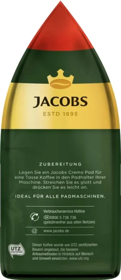 JACOBS Kaffeepads Crema Classic UTZ- 5 X 36 Getränke Pads Vorteilspack -Kaffeegenuss Verkaufsgeschäft 95e17728a5cc16789fbb8a32464d5778