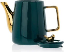 HowHomely Kaffeeservice Keramik 4 Personen - Teeservice 10-tlg. - Grün-Gold -Kaffeegenuss Verkaufsgeschäft 9753c14189b64e28cac2a2a338f9e9f9