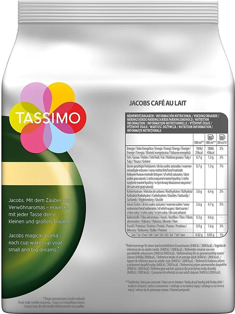Tassimo Jacobs Café Au Lait 5er Pack, Kaffee, Kaffeekapsel, Milchkaffee Aus Gemahlenem Röstkaffee, 80 T-Discs / Portionen 3 Tassimo Jacobs Café Au Lait 5er Pack, Kaffee, Kaffeekapsel, Milchkaffee Aus Gemahlenem Röstkaffee, 80 T-Discs / Portionen – Bild 3