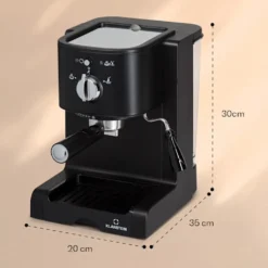 Klarstein Passionata 20 - Espressomaschine, Espresso-Automat, Kaffee-Maschine, 1350 Watt, 1,25 Liter, Automatischer Druckablass, Inkl. Milchschaum Düse Für Zubereitung Von Cappuccino, Schwarz -Kaffeegenuss Verkaufsgeschäft 9ed51ce5bc21b091bd57be4b53214a3b
