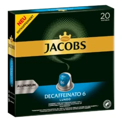 JACOBS Kapseln Decaffeinato 6 Lungo Entkoffeiniert 200 Nespresso®* Kompatibel -Kaffeegenuss Verkaufsgeschäft a143ae6fd5613cec10d5d84aca399d79