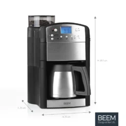 BEEM FRESH-AROMA-PERFECT Filterkaffeemaschine Mit Mahlwerk - Thermo | 2 Isolierkannen Kaffeemaschine Mahlwerk Timer 2x Thermoskanne Filterkaffeemaschine Kaffeeautomat -Kaffeegenuss Verkaufsgeschäft a2326523f1e5a553a54adc3cd3061ab6