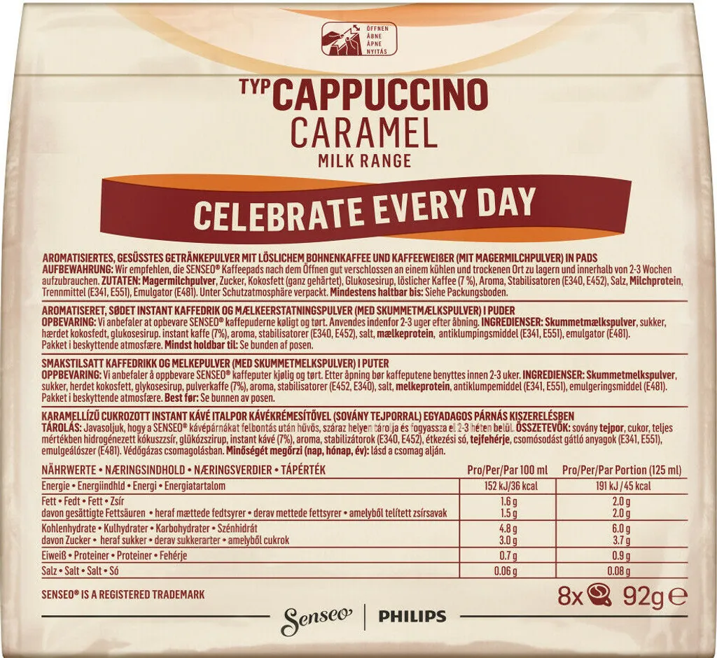 SENSEO Pads Typ Cappuccino + Typ Cappuccino Caramel Je 40 Getränke, 80 Portionen 3 SENSEO Pads Typ Cappuccino + Typ Cappuccino Caramel Je 40 Getränke, 80 Portionen – Bild 3