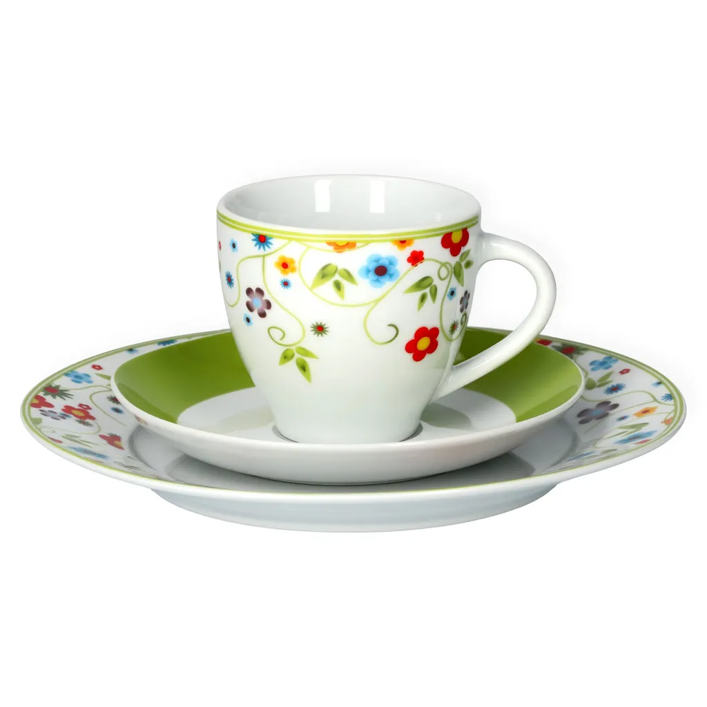 Van Well Kaffeeservice 18-tlg. Für 6 Personen Serie Vario Porzellan - Farbe Wählbar, Farbe:flowers 1 Van Well Kaffeeservice 18-tlg. Für 6 Personen Serie Vario Porzellan - Farbe Wählbar, Farbe:flowers