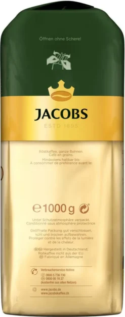JACOBS Kaffeebohnen Expertenröstung Crema Gold 2 X 1 Kg Ganze Kaffee Bohnen Geröstet -Kaffeegenuss Verkaufsgeschäft adee64c1de8f7e0578b469b14199ac03 1