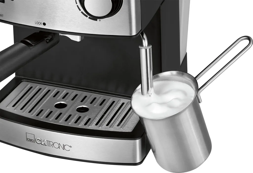 Clatronic ES 3643 Espresso- Und Cappuccino-Automat, 15 Bar Pumpdruck, Tassenvorwärmfunktion, Mit Aufschäum- Und Heißwasserfunktion 2 Clatronic ES 3643 Espresso- Und Cappuccino-Automat, 15 Bar Pumpdruck, Tassenvorwärmfunktion, Mit Aufschäum- Und Heißwasserfunktion – Bild 2