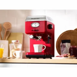 Russell Hobbs Espressomaschine Retro Rot Siebträger (15 Bar, 2 Tassen-Einsätze, 1,1l Abnehmbarer Wassertank, Dampf-Milchschaumdüse, Portionierlöffel Mit Tamper) Kaffeemaschine -Kaffeegenuss Verkaufsgeschäft af29eafb4e15e0afe1a3f013cde78695
