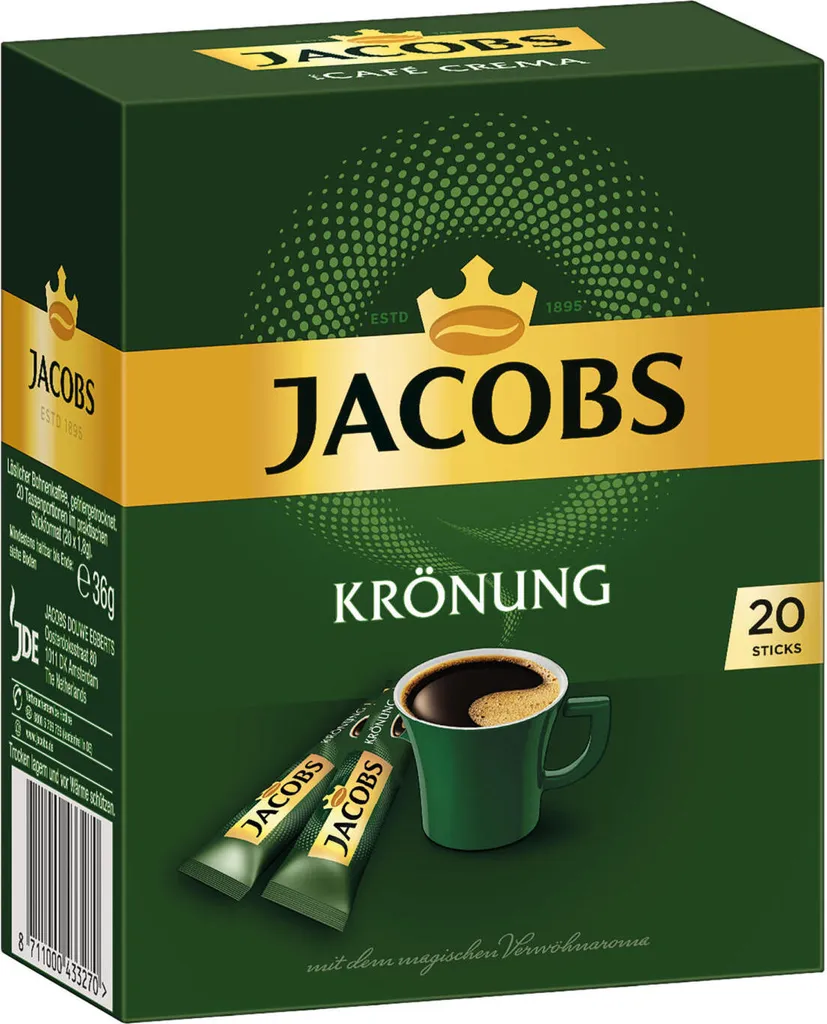 JACOBS Krönung Löslicher Kaffee 8 X 20 Getränke Sticks Instantkaffee 2 JACOBS Krönung Löslicher Kaffee 8 X 20 Getränke Sticks Instantkaffee – Bild 2