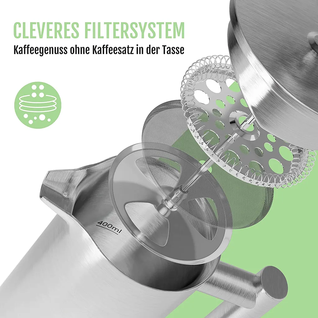 Bjørn Liebdhal French Press Edelstahl Kaffeemaschine Auch Für Camping : 0.6 Liter 2 Bjørn Liebdhal French Press Edelstahl Kaffeemaschine Auch Für Camping : 0.6 Liter – Bild 2