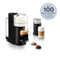 De'Longhi Nespresso-Kapselmaschine Vertuo Next ENV 120.W + Milchaufschäumer -Kaffeegenuss Verkaufsgeschäft b326916af3de140ff22aba420ca2d919