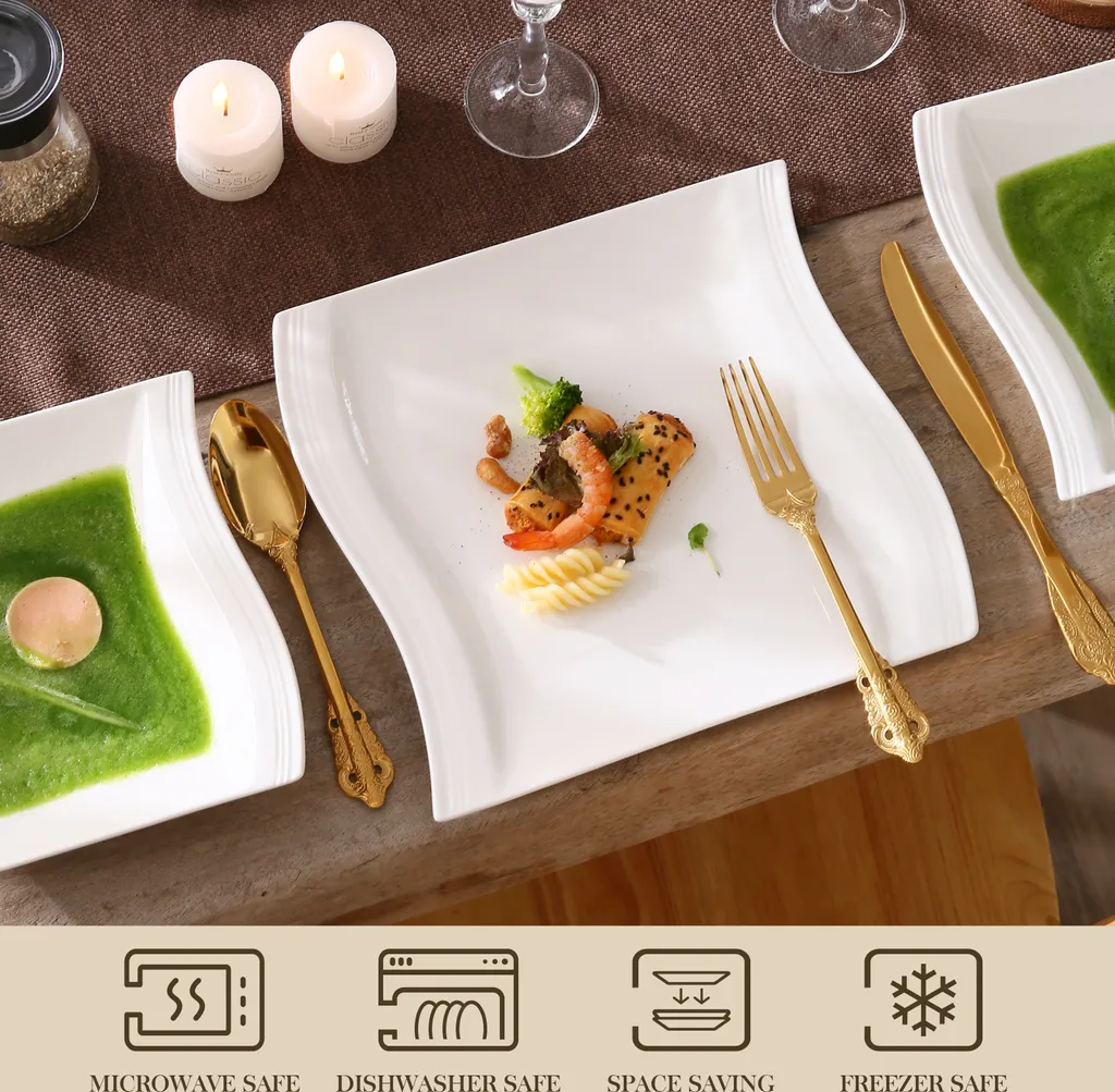 MALACASA, Serie Flora, 18 Tlg . Set Cremeweiß Porzellan Kaffeeservice Geschirrset Mit Je 6 Kuchenteller, 6 Tasse 220ml, 6 Untertasse Für 6 Personen 3 MALACASA, Serie Flora, 18 Tlg . Set Cremeweiß Porzellan Kaffeeservice Geschirrset Mit Je 6 Kuchenteller, 6 Tasse 220ml, 6 Untertasse Für 6 Personen – Bild 3