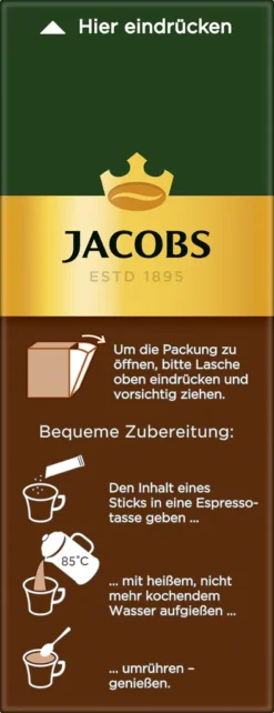 Jacobs Typ Espresso Sticks | Löslicher Kaffee | 25 Portionen -Kaffeegenuss Verkaufsgeschäft b3cea2dec72db7dbdf0e62ed188f067e