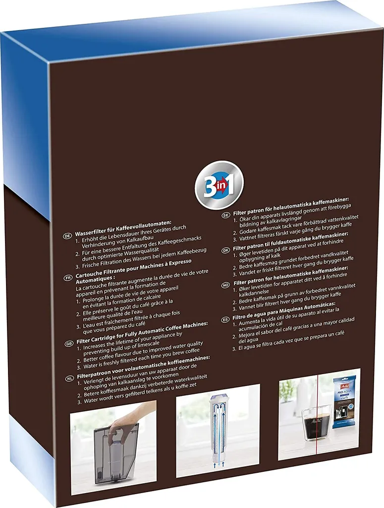 3x Melitta 224562 Filterpatrone Für Kaffeevollautomaten Pro Aqua Vorbeugung Von Verkalkung, Einfache Anwendung, 3 Patronen 7 3x Melitta 224562 Filterpatrone Für Kaffeevollautomaten Pro Aqua Vorbeugung Von Verkalkung, Einfache Anwendung, 3 Patronen – Bild 7