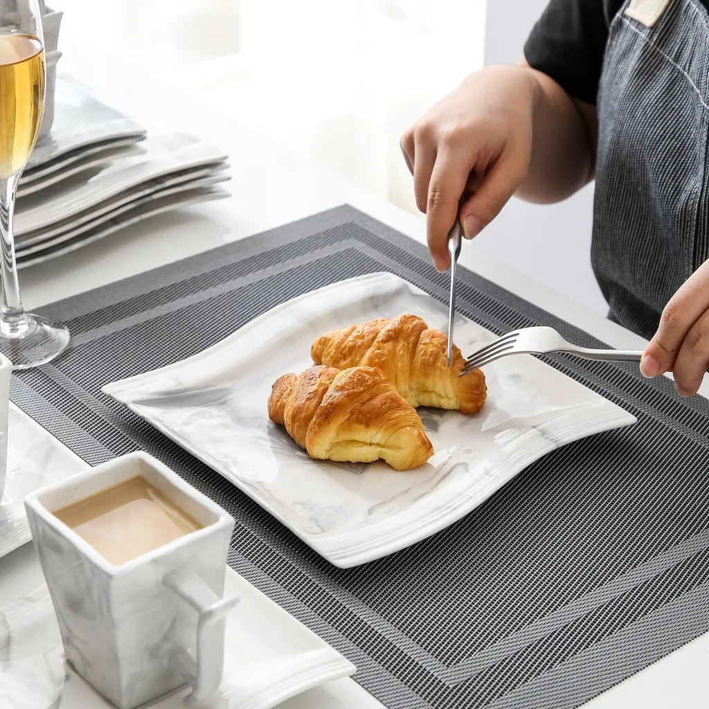 MALACASA, Serie Flora, 36 Tlg. Marmor Porzellan Kaffeeservice Geschirrset Mit 12 Kuchenteller, 12 Tasse 220ml, 12 Untertasse Für 12 Personen 5 MALACASA, Serie Flora, 36 Tlg. Marmor Porzellan Kaffeeservice Geschirrset Mit 12 Kuchenteller, 12 Tasse 220ml, 12 Untertasse Für 12 Personen – Bild 5