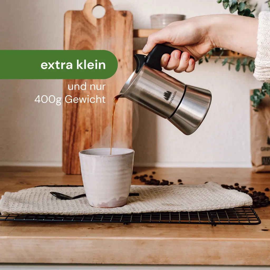 Espressokocher Edelstahl 2 Tassen I Mokkakanne Inkl. Ersatzdichtung I Mokkakocher (100 Ml Füllmenge 2 Espressokocher Edelstahl 2 Tassen I Mokkakanne Inkl. Ersatzdichtung I Mokkakocher (100 Ml Füllmenge – Bild 2