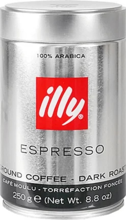 Illy Espresso Dunkle Röstung / Dark Roast | Gemahlen | 250g-Dose -Kaffeegenuss Verkaufsgeschäft c0fee27a637ca91881b764ebf7cda065