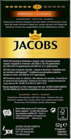 JACOBS Kapseln Espresso Classico 100 Nespresso Kompatible Kaffeekapseln -Kaffeegenuss Verkaufsgeschäft c5d3a5645ae678674779cb40a9b709cb