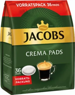 JACOBS Kaffeepads Crema Classic UTZ- 5 X 36 Getränke Pads Vorteilspack -Kaffeegenuss Verkaufsgeschäft c7a699f02e5a94e110d0d2ee916baba8
