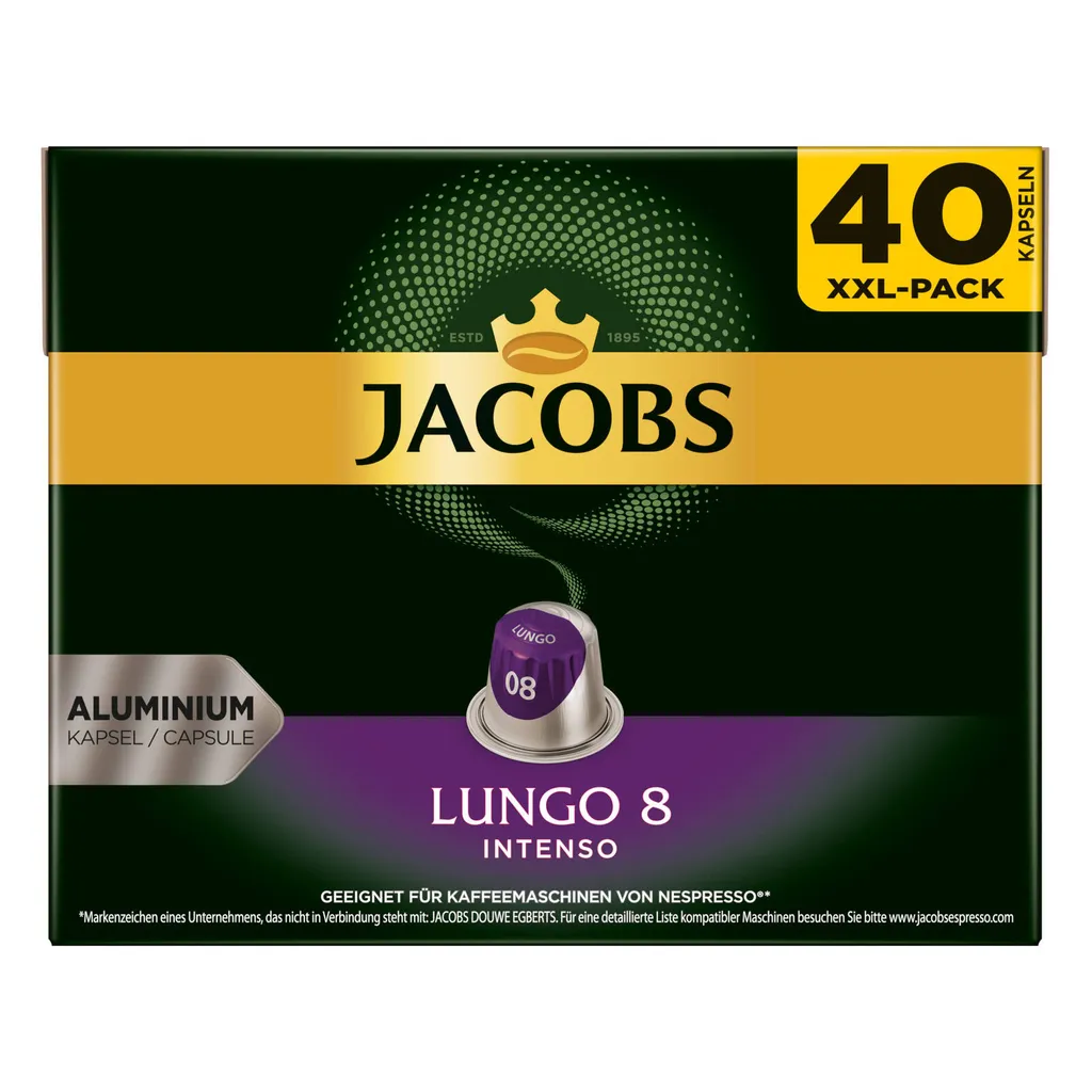 JACOBS Lungo 8 + Espresso 10 Nespresso®* Kompatibel - 240 Kapseln XXL-Pack 2 JACOBS Lungo 8 + Espresso 10 Nespresso®* Kompatibel - 240 Kapseln XXL-Pack – Bild 2