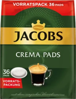 JACOBS Kaffeepads Crema Classic UTZ- 5 X 36 Getränke Pads Vorteilspack -Kaffeegenuss Verkaufsgeschäft c91c60512182af693634ee851ddc045c