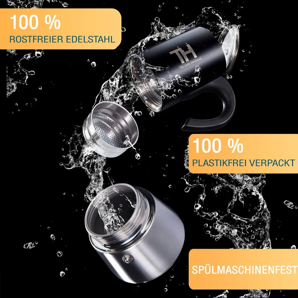 Thiru Espressokocher Induktion L Premium Mokkakanne Aus Edelstahl Inkl. Toolset (Silber, 4 Tassen (200ml)) 8 Thiru Espressokocher Induktion L Premium Mokkakanne Aus Edelstahl Inkl. Toolset (Silber, 4 Tassen (200ml)) – Bild 8