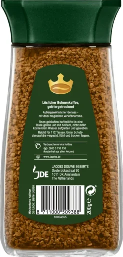 Jacobs Krönung Klassisch | Löslicher Kaffee | 200g-Glas -Kaffeegenuss Verkaufsgeschäft d6690de5274f82b4851b37fa6800b474