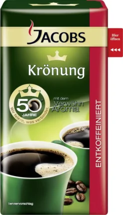 Jacobs Filterkaffee Krönung Entkoffeiniert | Gemahlen | 500g -Kaffeegenuss Verkaufsgeschäft ddd14101f435fcb4f667c5afe163da97