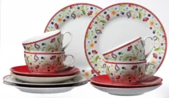 Flirt Kaffeeservice Doppio 18-teilig Mit Rotem Rand, Porzellan -Kaffeegenuss Verkaufsgeschäft e2671257eee3804686432603543794c7