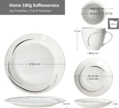 Van Well 18tlg. Kaffee-Service Home Für 6 Personen I 6x Tasse 180ml, 6x Untertasse + 6x Kuchenteller I Porzellan-Geschirr Mit Streifen In Grau, Schwarz & Creme I Kaffeepott, Dessert-Teller 13 Van Well 18tlg. Kaffee-Service Home Für 6 Personen I 6x Tasse 180ml, 6x Untertasse + 6x Kuchenteller I Porzellan-Geschirr Mit Streifen In Grau, Schwarz & Creme I Kaffeepott, Dessert-Teller -Kaffeegenuss Verkaufsgeschäft e38ef52b4edf287ef9ae5f2519a13802