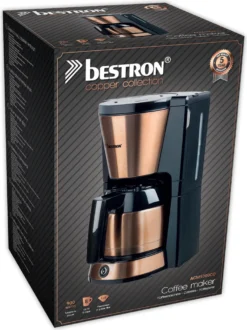Bestron Filterkaffeemaschine Mit Thermokanne, Kaffeemaschine Für 8 Tassen Frischen Kaffee, Inkl. Permanentfilter Und Automatischer Abschaltfunktion, 900 Watt, Farbe: Kupfer -Kaffeegenuss Verkaufsgeschäft e4f07f83d9665c5e082778bf4e0bff98