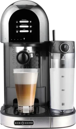BOB HOME Kaffeecenter LATTESSA | Espressomaschine Mit Integriertem Milchaufschäumer | Kaffeespeziealitäten Auf Knopfdruck -Kaffeegenuss Verkaufsgeschäft e7592aeffbbfe9b9b20d10f0e84adf27